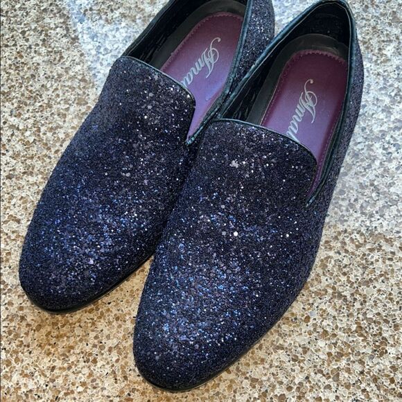 Dance 🕺 in Amalfi Purple Glitter ✨ & Sparkle ✨ Loafers 👞 👞 Sleek Slip-Ons 🪩 - Picture 4 of 17